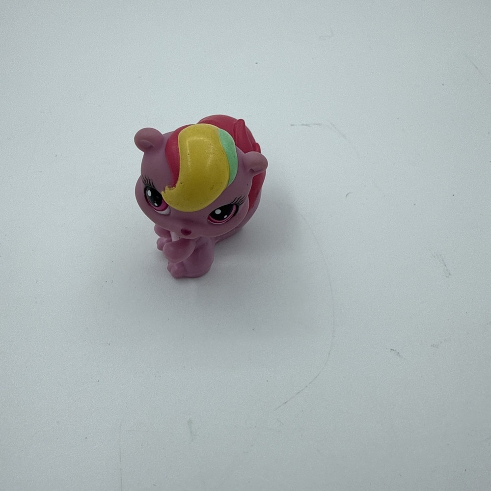 Hasbro Littlest Pet Shop ~ Purple Squirrel #3580 Rainbow Hair Tail Purple Eyes